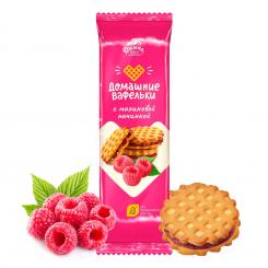 Dymka wafers with raspberry filling "Domaschnije Wafelki", 155g