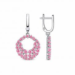 Sokolov Ohrhänger aus 925 Silber mit rosa Zirkonia