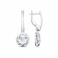 Sokolov Серьги из серебра 925 пробы с фианитами Swarovski