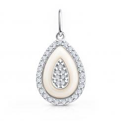 Sokolov Подвеска из серебра 925 пробы с керамикой и фианитами