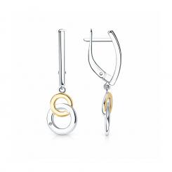 Sokolov Серьги из серебра 925 пробы с позолотой и бриллиантами