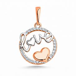 Sokolov Anhänger Love aus 925 Silber vergoldet mit Zirkonia