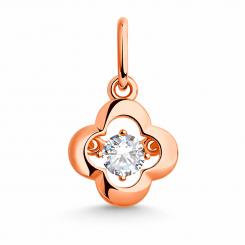 Sokolov Kleeblatt Anhänger aus 925 Silber vergoldet mit Zirkonia