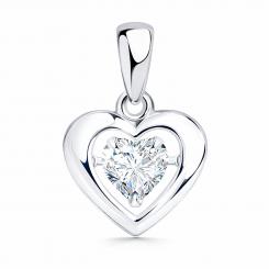 Diamant Anhänger Herz aus Silber 925 mit Zirkonia