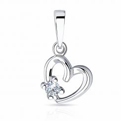 Sokolov Подвеска-сердце из серебра 925 пробы с фианитом