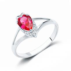 Diamant Кольцо из серебра 925 пробы с корундом и фианитами