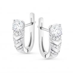Sokolov Ohrringe aus 925 Silber mit farblosen Zirkonia