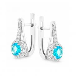 Sokolov Серьги из серебра 925 пробы с фианитами и кристаллами
