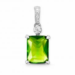 Sokolov pendant in 925 silver with zirconia and green chrysolite