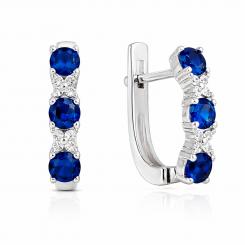 Ohrringe aus 925 Silber mit farblosen und blauen Zirkonia