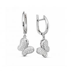Schmetterlinge Ohrhänger aus 925 Silber mit Zirkonia
