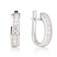 Серьги из серебра 925 пробы с бесцветными фианитами