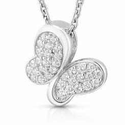 Подвеска "Бабочка" из серебра 925 пробы с бесцветными фианитами 