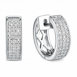 Sokolov Ohrringe aus 925 Silber mit farblosen Zirkonia 3-reihig