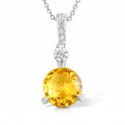 Sokolov pendant in 925 silver with colorless and yellow zirconia