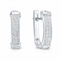 Sokolov Ohrringe aus 925 Silber mit Zirkonia 2-reihig