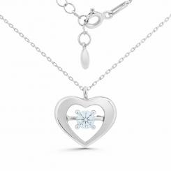 Herz Anhänger mit Swarovski Kristallen aus 925 Silber + Kette