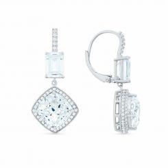 Серьги из серебра 925 пробы с бесцветными фианитами