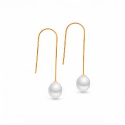 Ohrhänger aus 925 Silber mit Perlen, gelb vergoldet