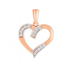Herz-Anhänger aus 585 Rotgold mit Zirkonia