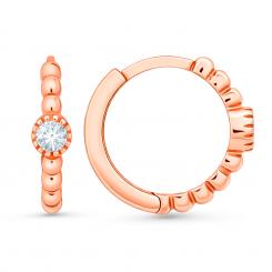 Hoop earrings in 585 rose gold with one zirconia