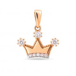 Anhänger Krone aus 585 Rotgold mit Zirkonia