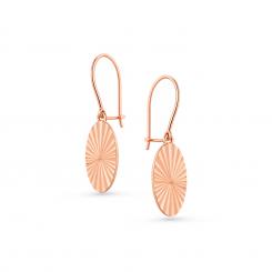 Structured flat oval earrings in 585 rose gold