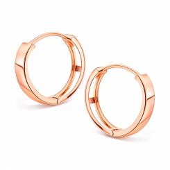 Schlichte glatte Creolen aus 585 Rotgold