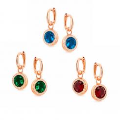 Серьги из серебра 925 пробы с фианитом, позолота