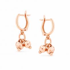 Серьги-шарики из серебра 925 пробы, розовое позолоченное покрытие