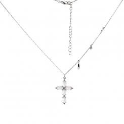 Цепочка из серебра 925 пробы с подвеской в виде креста с опалами