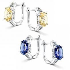 Ohrringe aus 925 Silber mit lila oder gelben Zirkonia