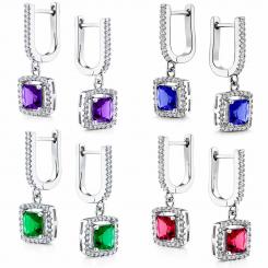 Ohrhänger aus 925 Silber mit Zirkonia (Farbauswahl)