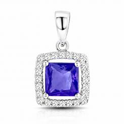 Pendant in 925 silver with zirconia (choice of color)