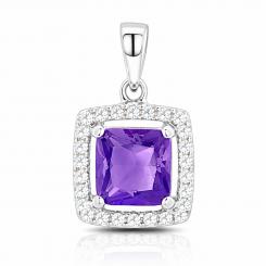Pendant in 925 silver with zirconia (choice of color)
