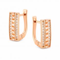 Ohrringe aus 585 Rotgold, Diamantschliff, mit Zirkonia