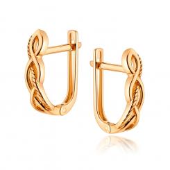 Geflochtene Ohrringe aus 585 Rotgold