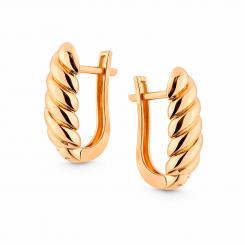 Ohrringe gewunden aus 585er Rotgold