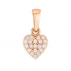 Heart pendant in 585 rose gold with zirconia