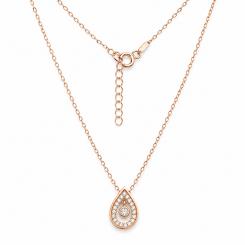 Колье из серебра 925 пробы с подвеской-каплей с фианитами Swarovski, позолота