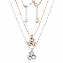 Колье из серебра 925 пробы с подвеской в виде цветка с фианитом Swarovski