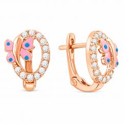 Ohrhänger aus 585 Rotgold, mit Zirkonia