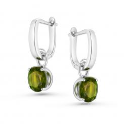 Earrings in 925 silver with sultanites with color-changing effect