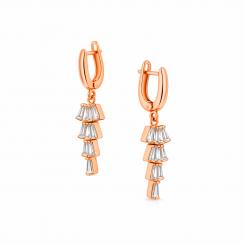 Серьги из позолоченного серебра 925 пробы со стеклянными кристаллами