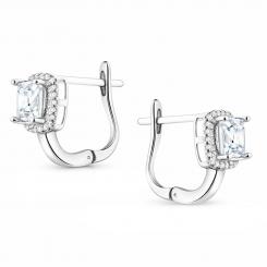 Серьги из серебра 925 пробы с кристаллами и фианитом