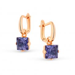 Earrings in gold-plated 925 silver with glass crystals