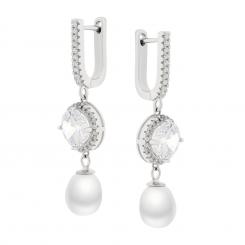 Ohrhänger aus 925 Silber mit Zirkonia und Perle