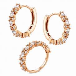 Schmuckset aus 925 Silber mit Zirkonia: Creolen + Damenring