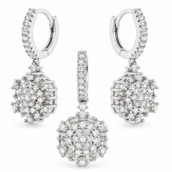 Schmuckset aus 925 Silber mit Zirkonia: Ohrhänger + Anhänger