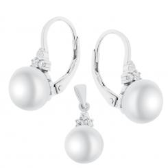 Набор украшений из серебра 925 пробы с жемчугом – серьги и кулон
